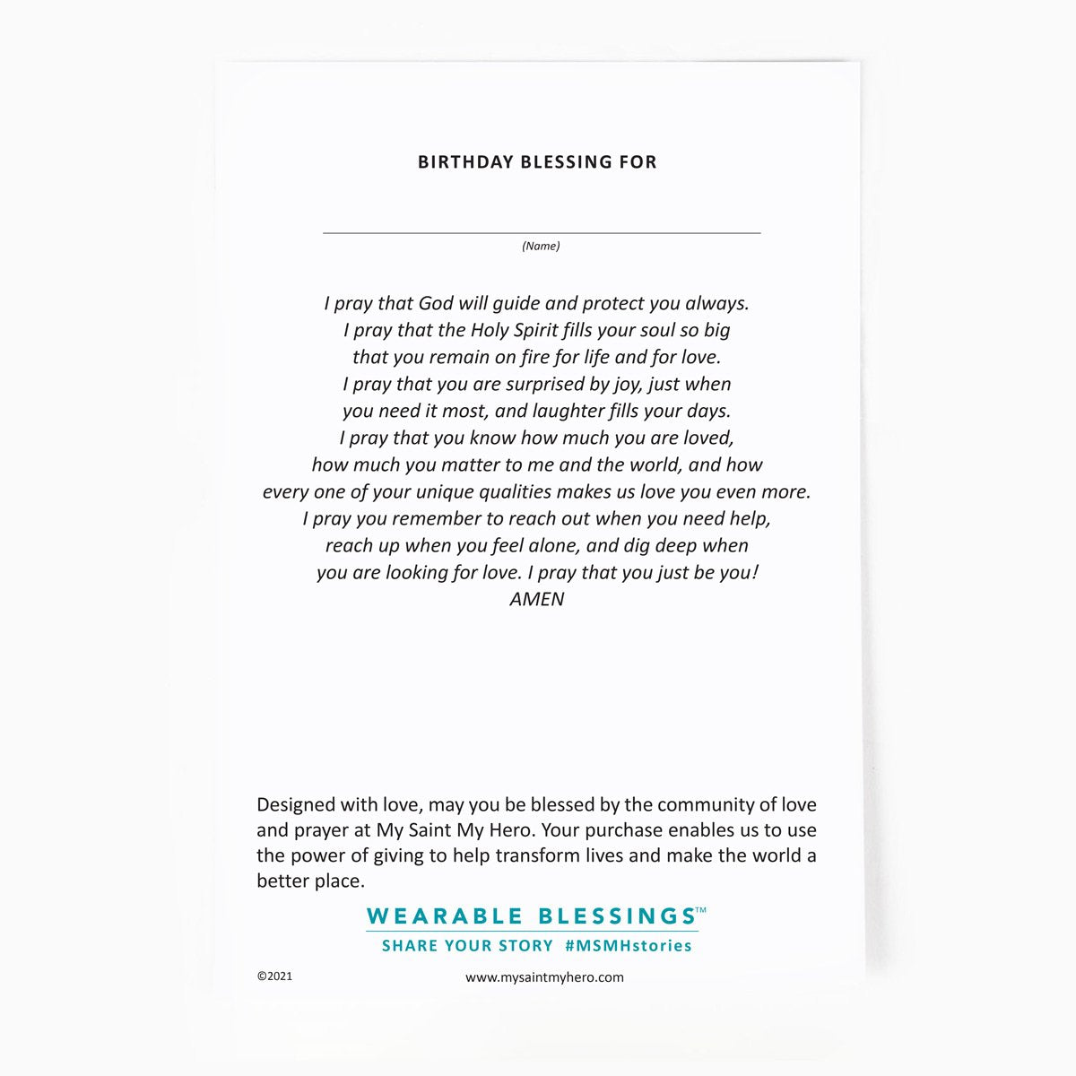 Benedictine Birthday Blessing Bracelet