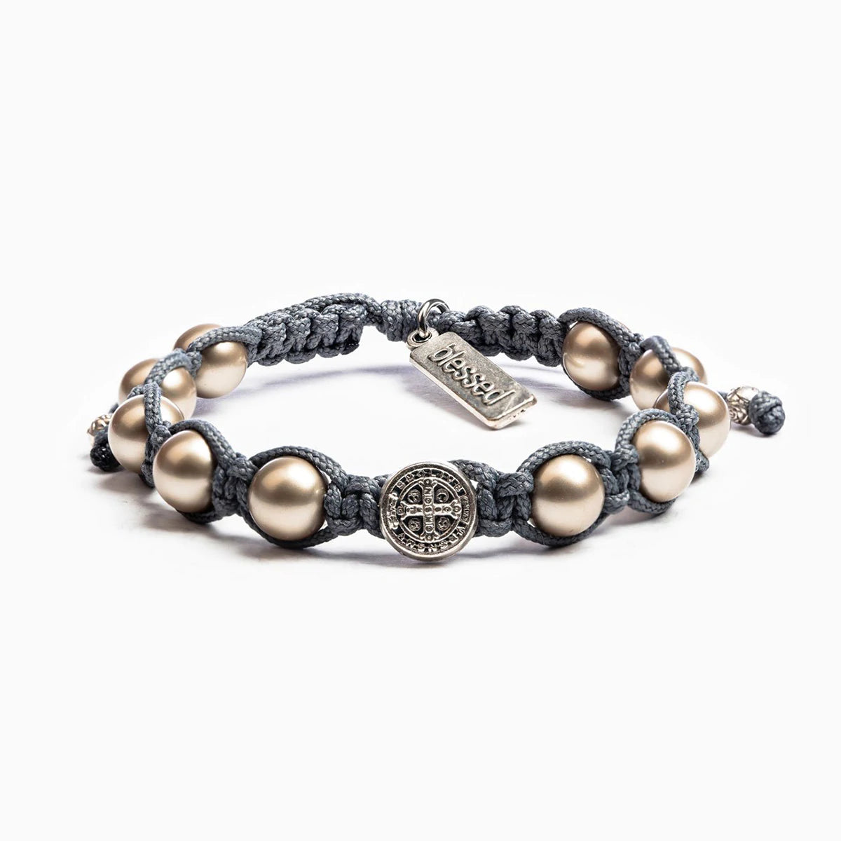 Divine Blessings Crystal Pearl Bracelet- Slate Platinum