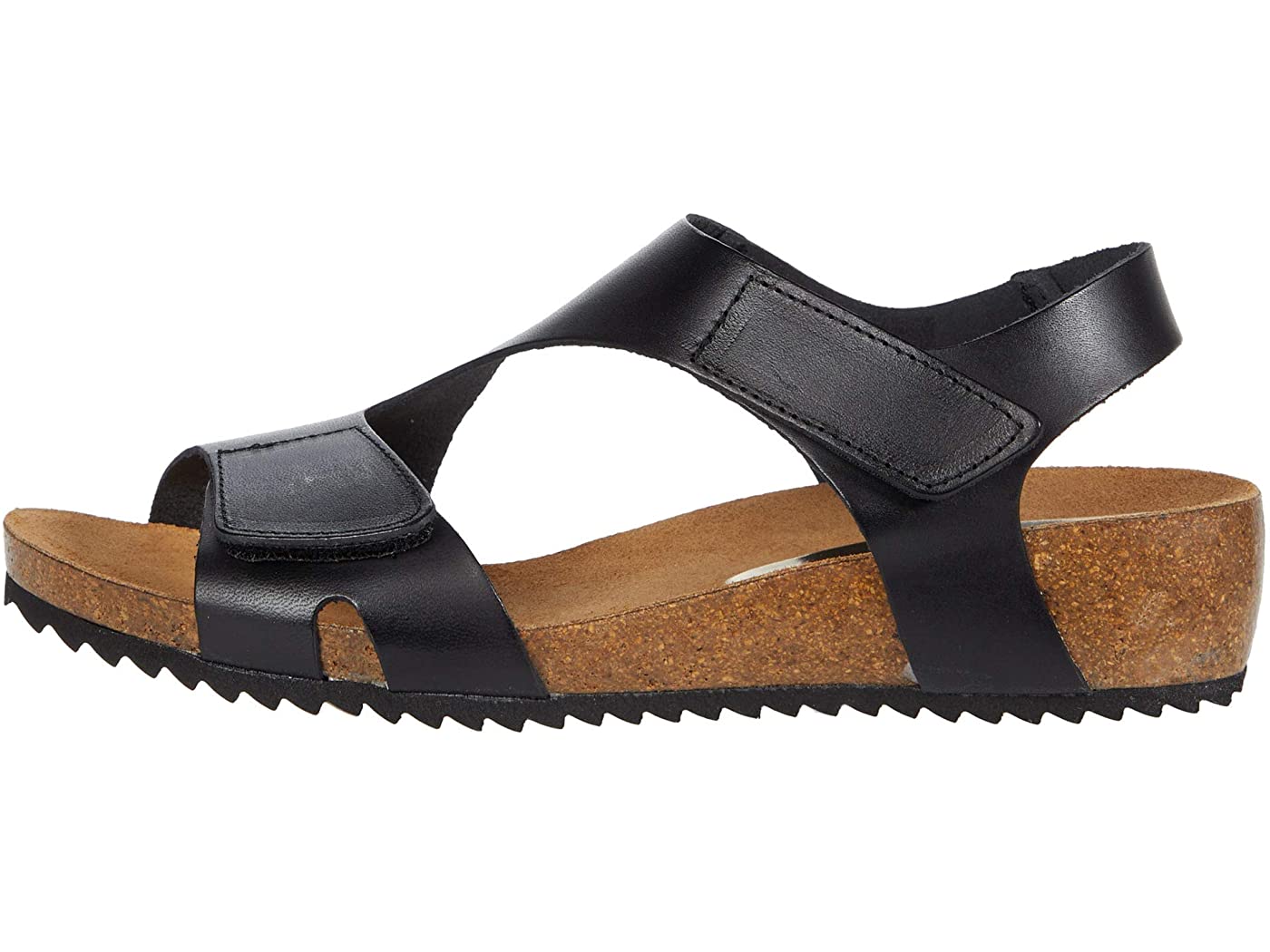Egypt Black Leather Wedge