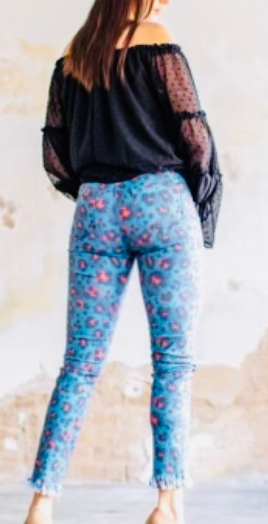 Jade & Orange Leopard Skinny Jeans