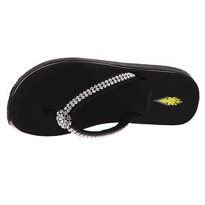 BLACK Volatile Sol Rhinestone Flip Flop