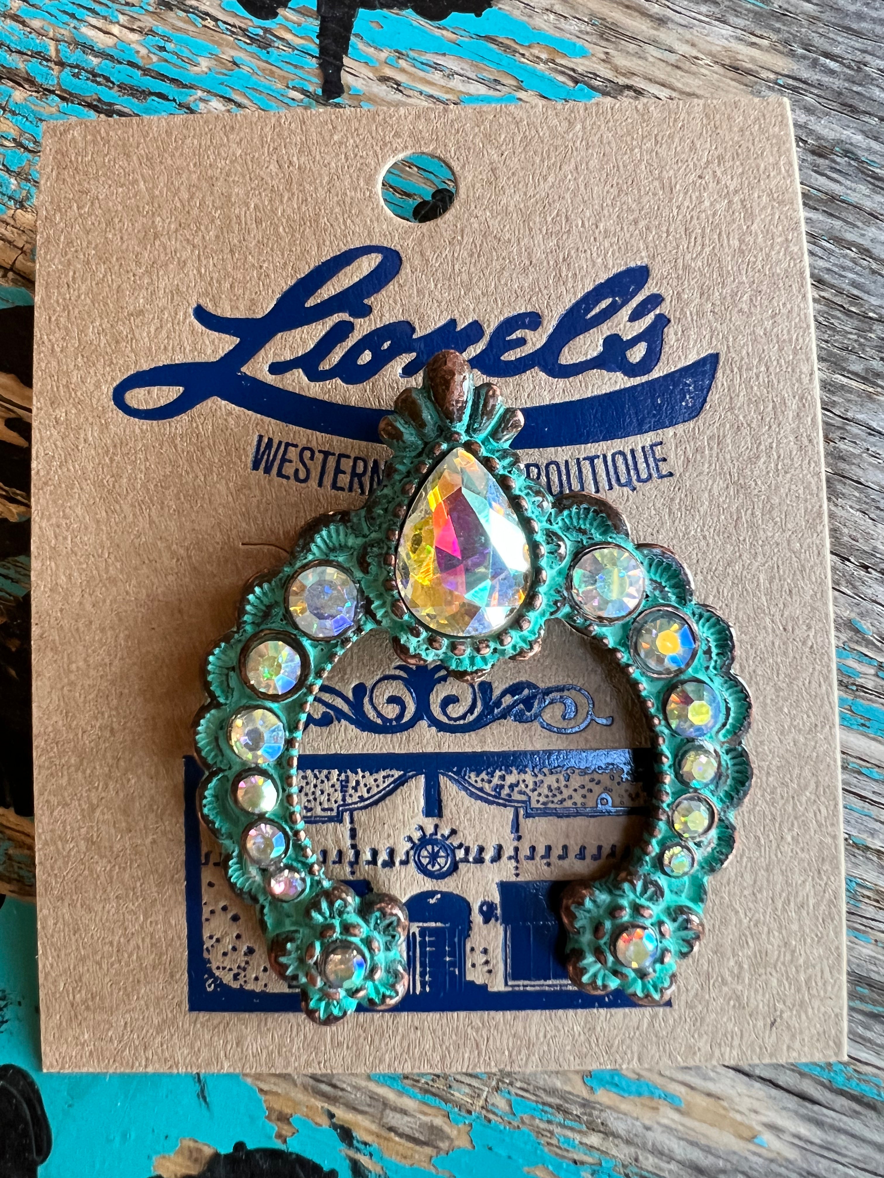 Antique Turquoise Horseshoe Hat Pin