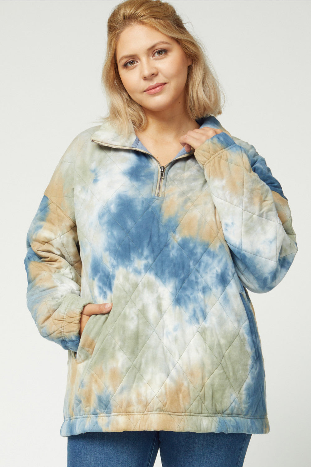 Tie dye Quilted Pullover