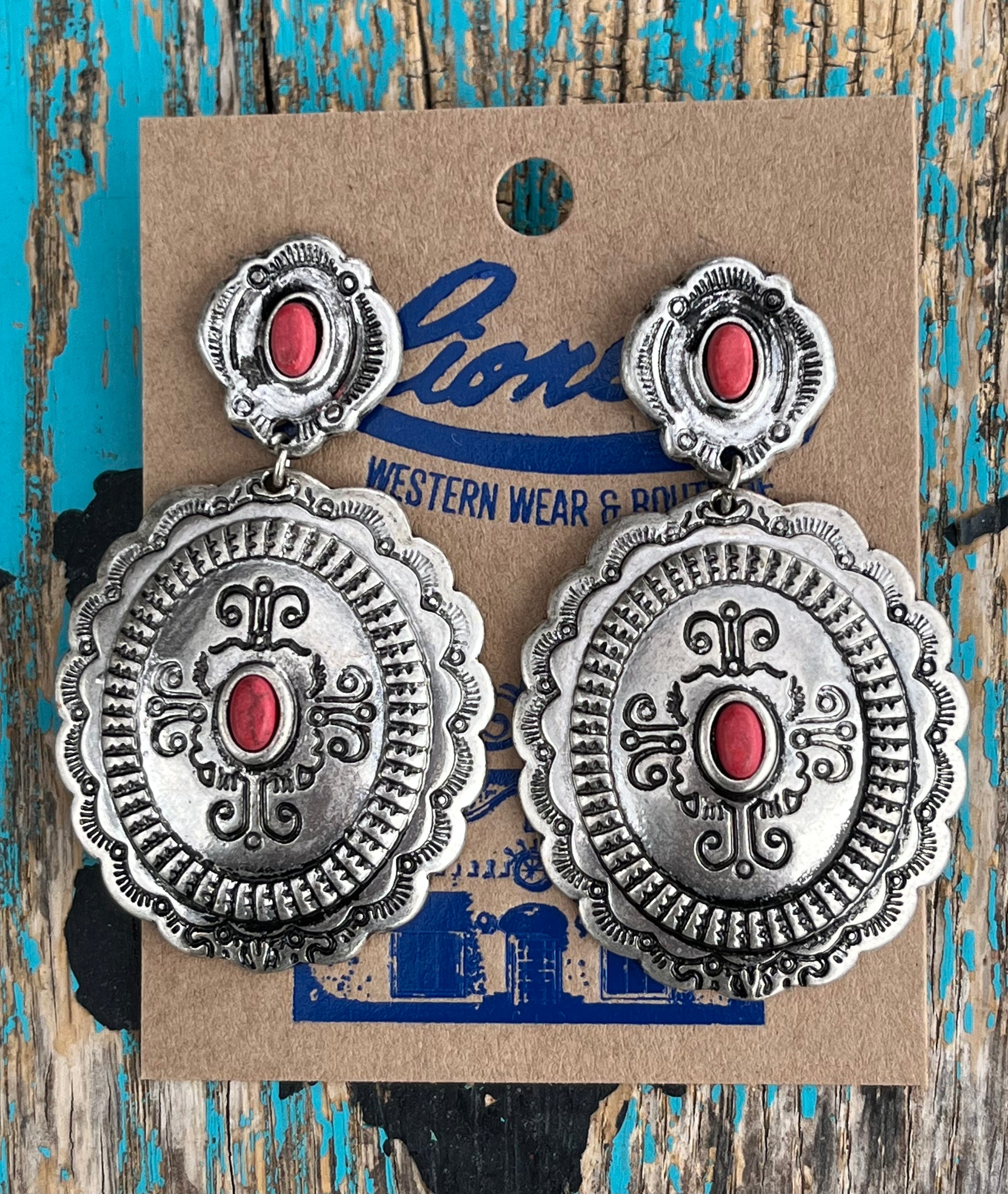 Concho Double Drop Earrings