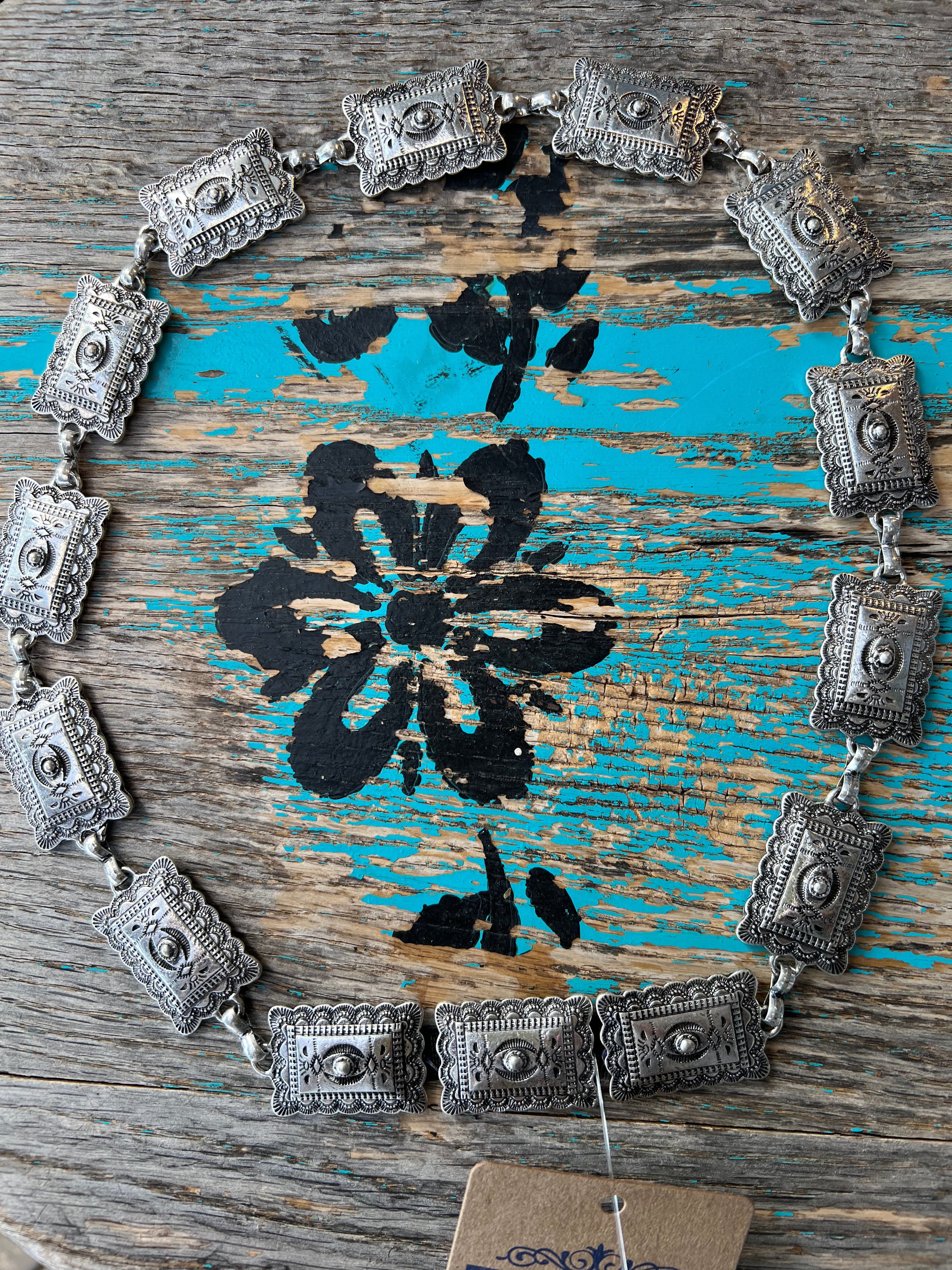 Rectangle Link Concho Hat Band