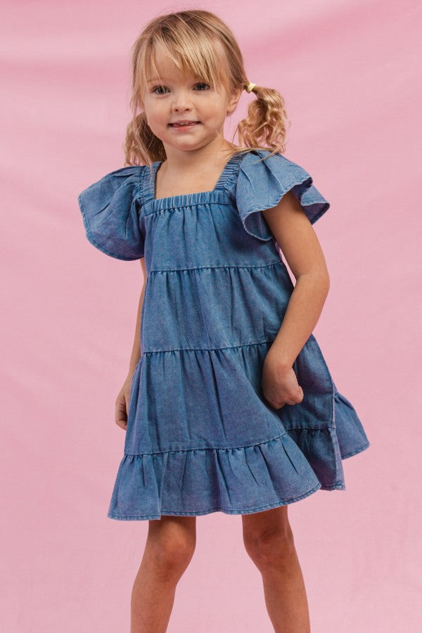 Little Girl's Tiered Denim Dress Little Girl's Tiered Denim Dress