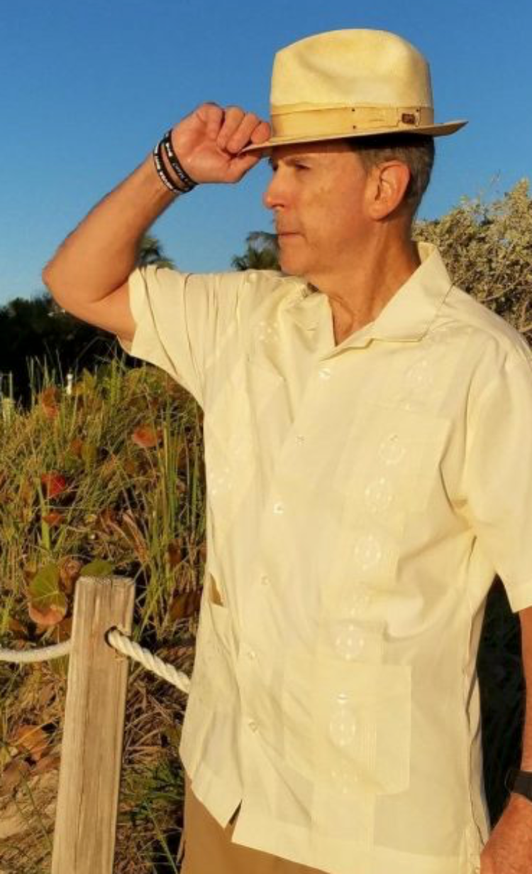 Embroidered Ecru Guayabera