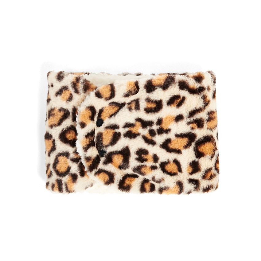 Winter White Cozy Animal Print Neck Warmer