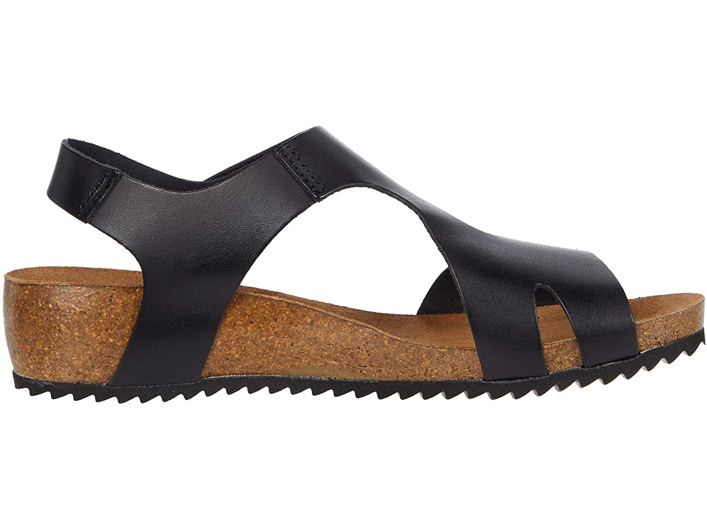Egypt Black Leather Wedge