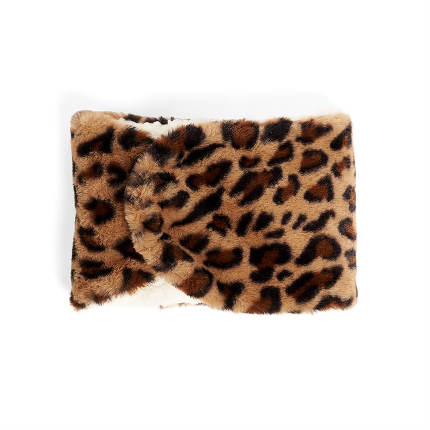 Brown Cozy Animal Print Neck Warmer