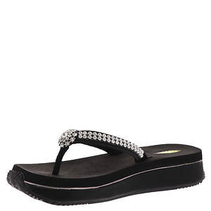 BLACK Volatile Sol Rhinestone Flip Flop