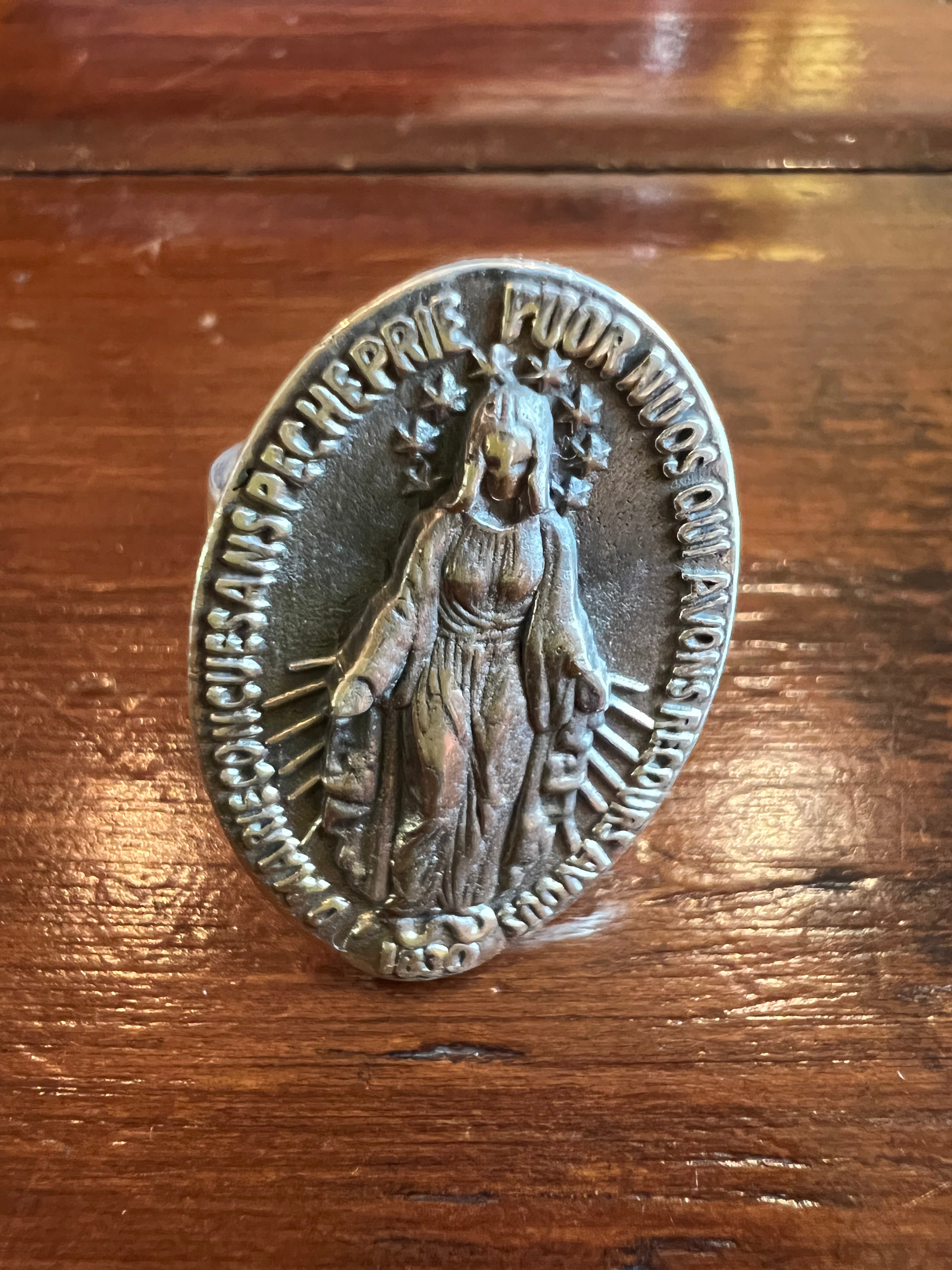 Sterling Silver Miraculous Medal Ring