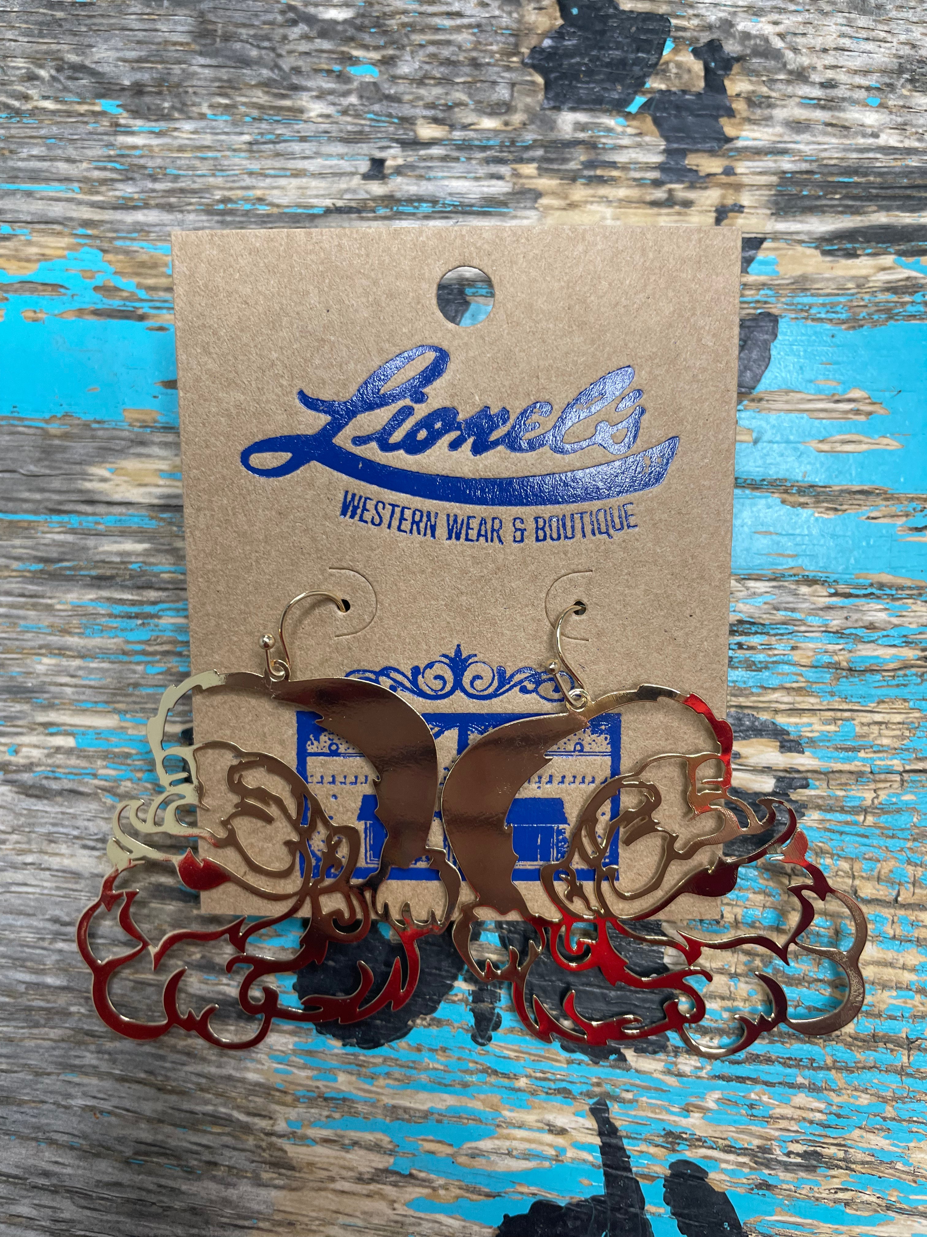 Gold Santa Earrings