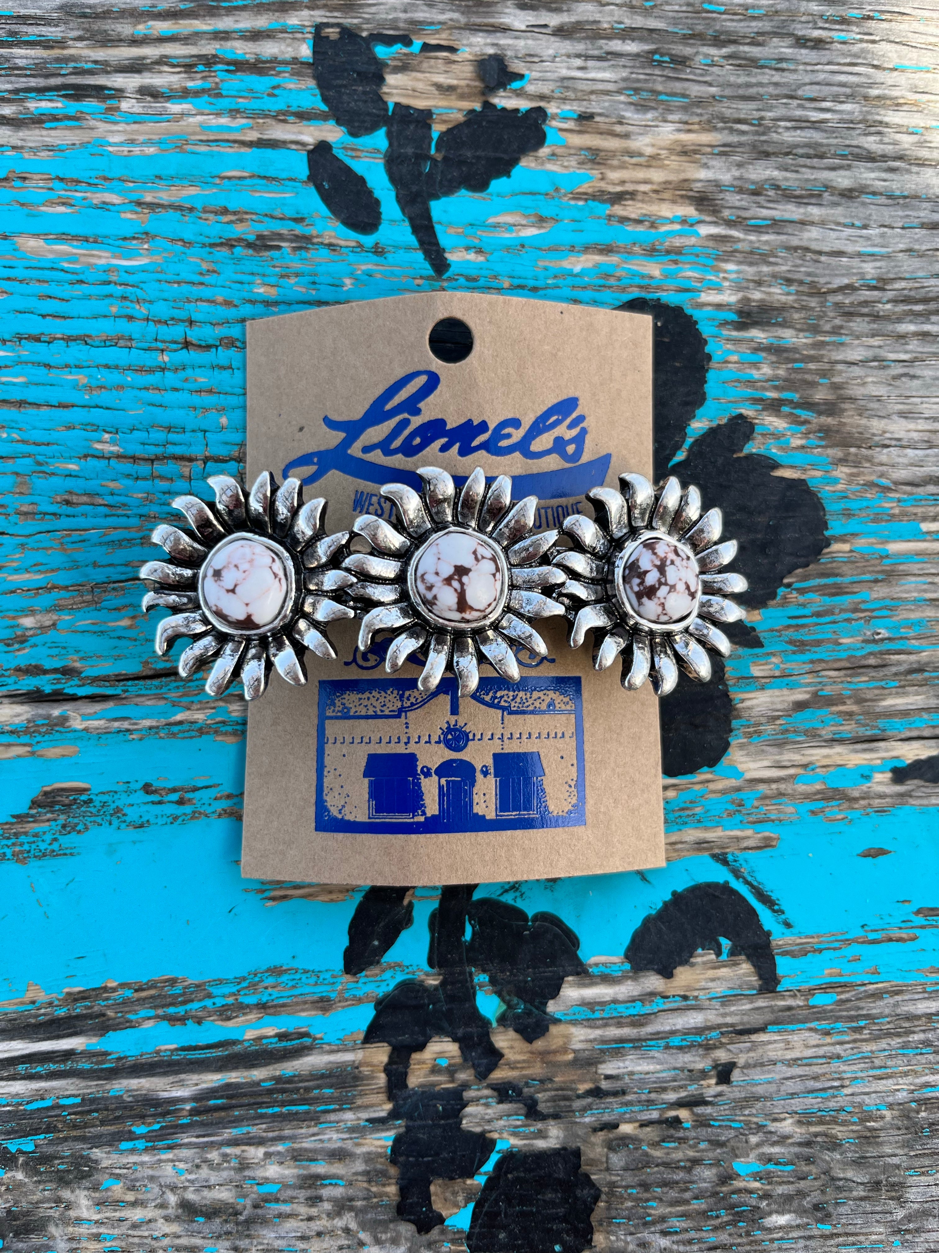 SIlver w/ Stone HAIR BARRETTE