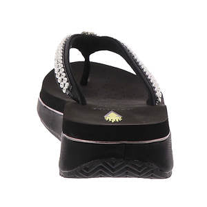 BLACK Volatile Sol Rhinestone Flip Flop