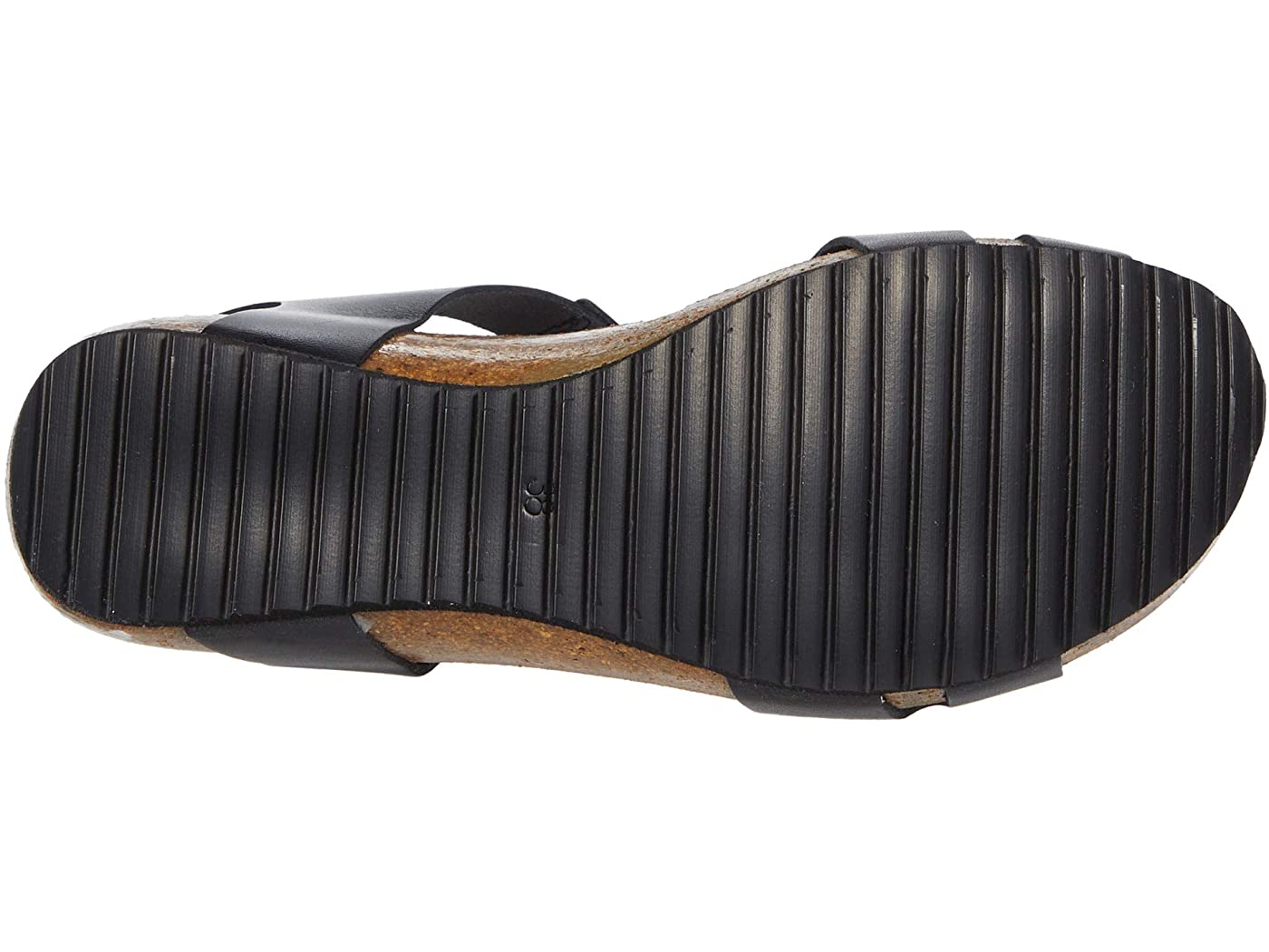 Egypt Black Leather Wedge