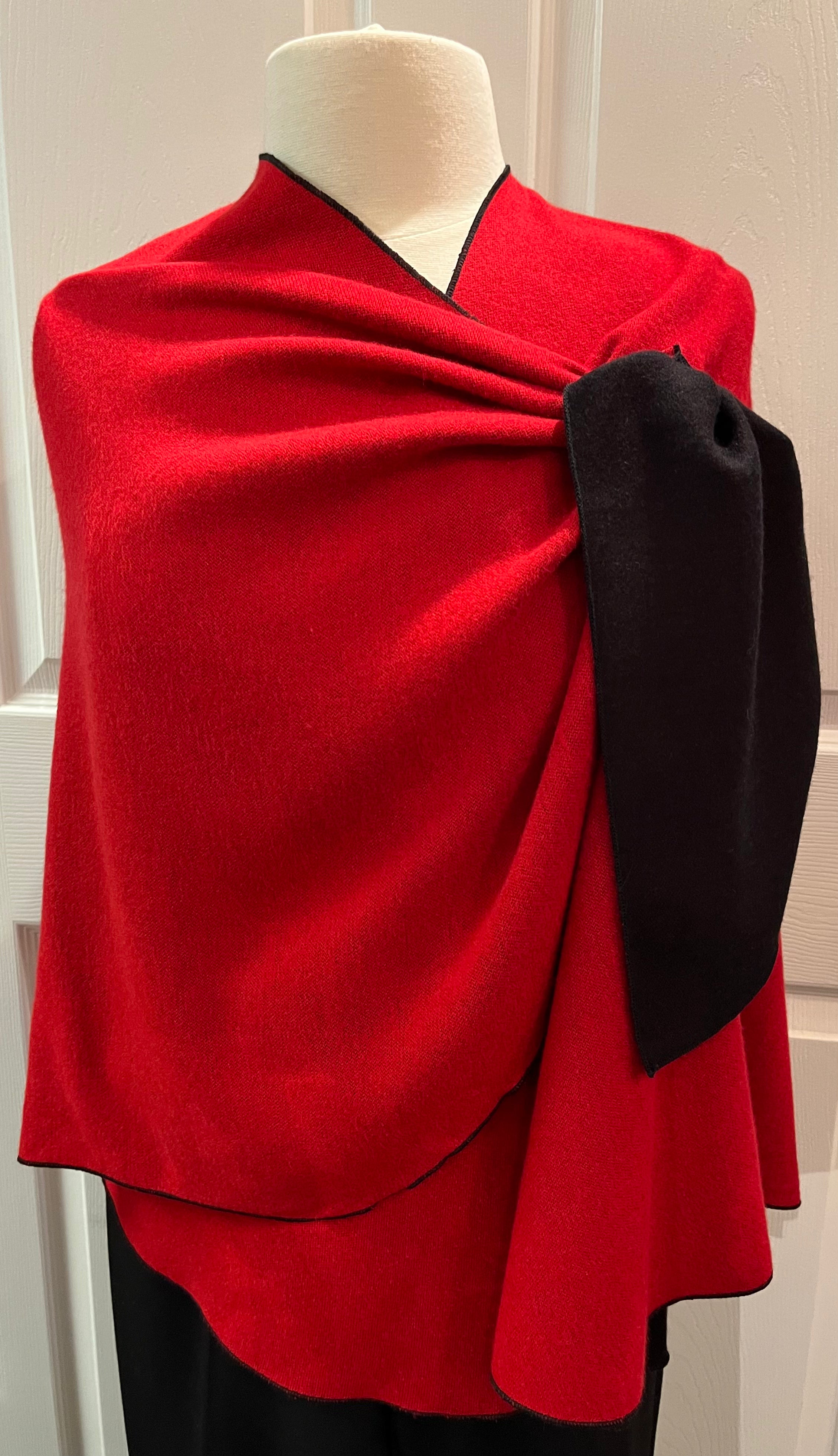 RED to BLACK Reversible Cashmere Shawl