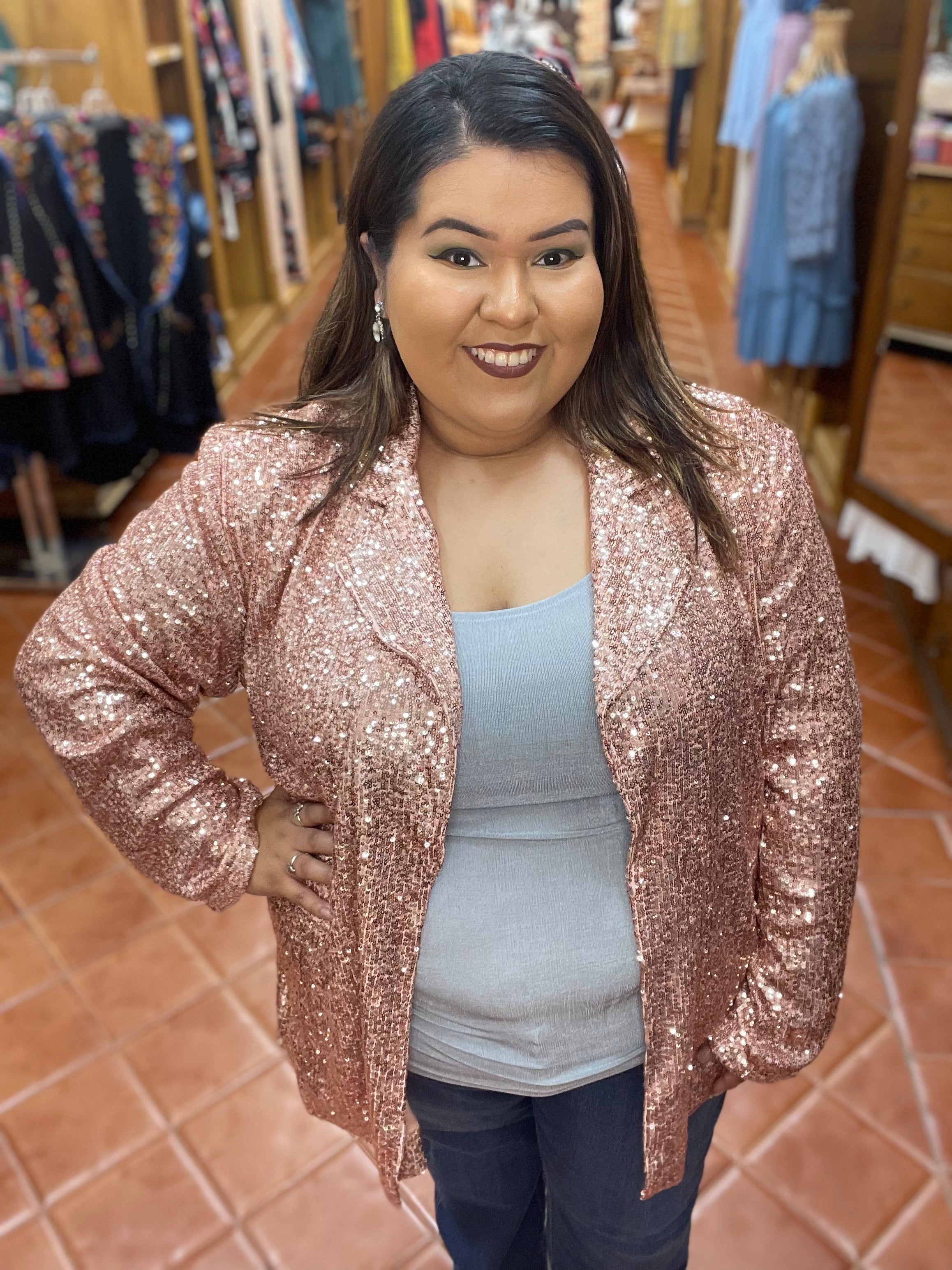 Rose Gold Sequin Blazer