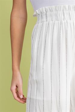 White Pull On Striped Wide Leg Pants