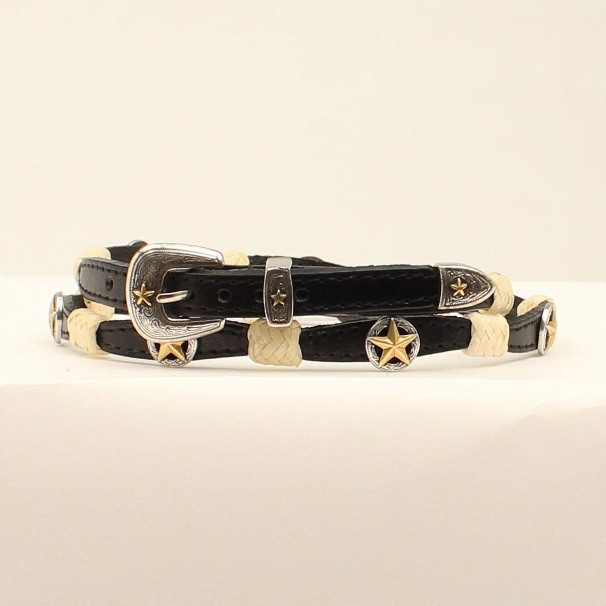 Brown Scalloped Hat Band w/ Rawhide trim & Star Concho