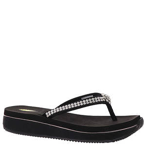 BLACK Volatile Sol Rhinestone Flip Flop
