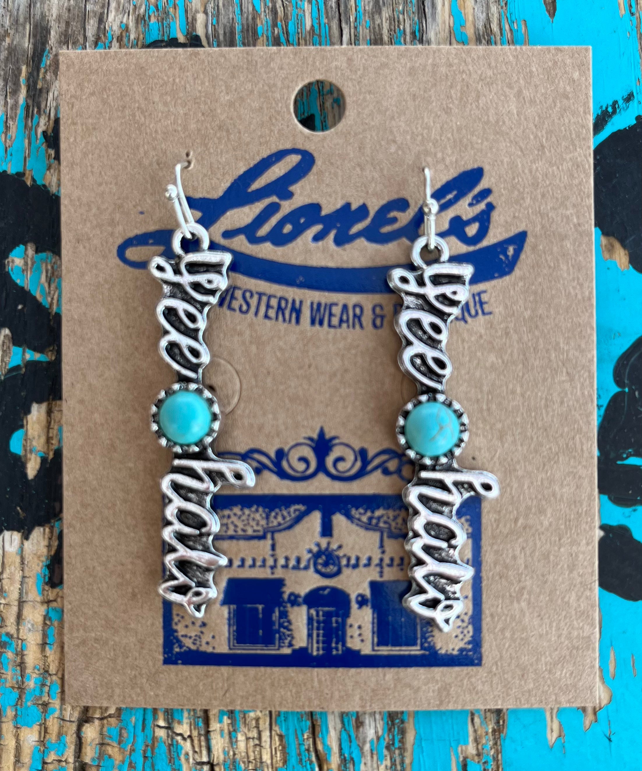 Yee Haw Silver w/ Turquoise Dangling Earring