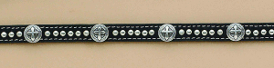 Leather Hat Band with crosses and studs