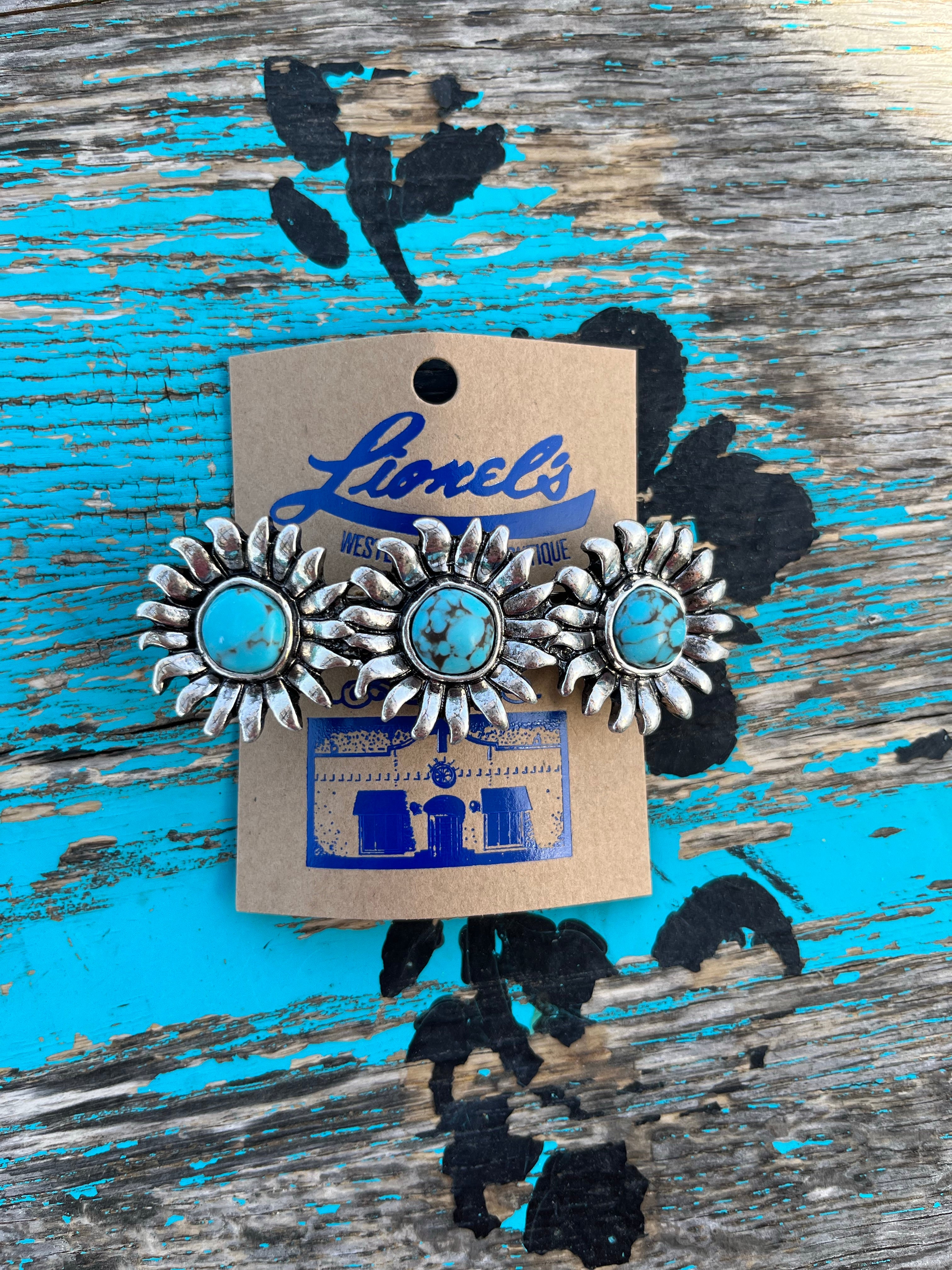 SIlver w/ Stone HAIR BARRETTE