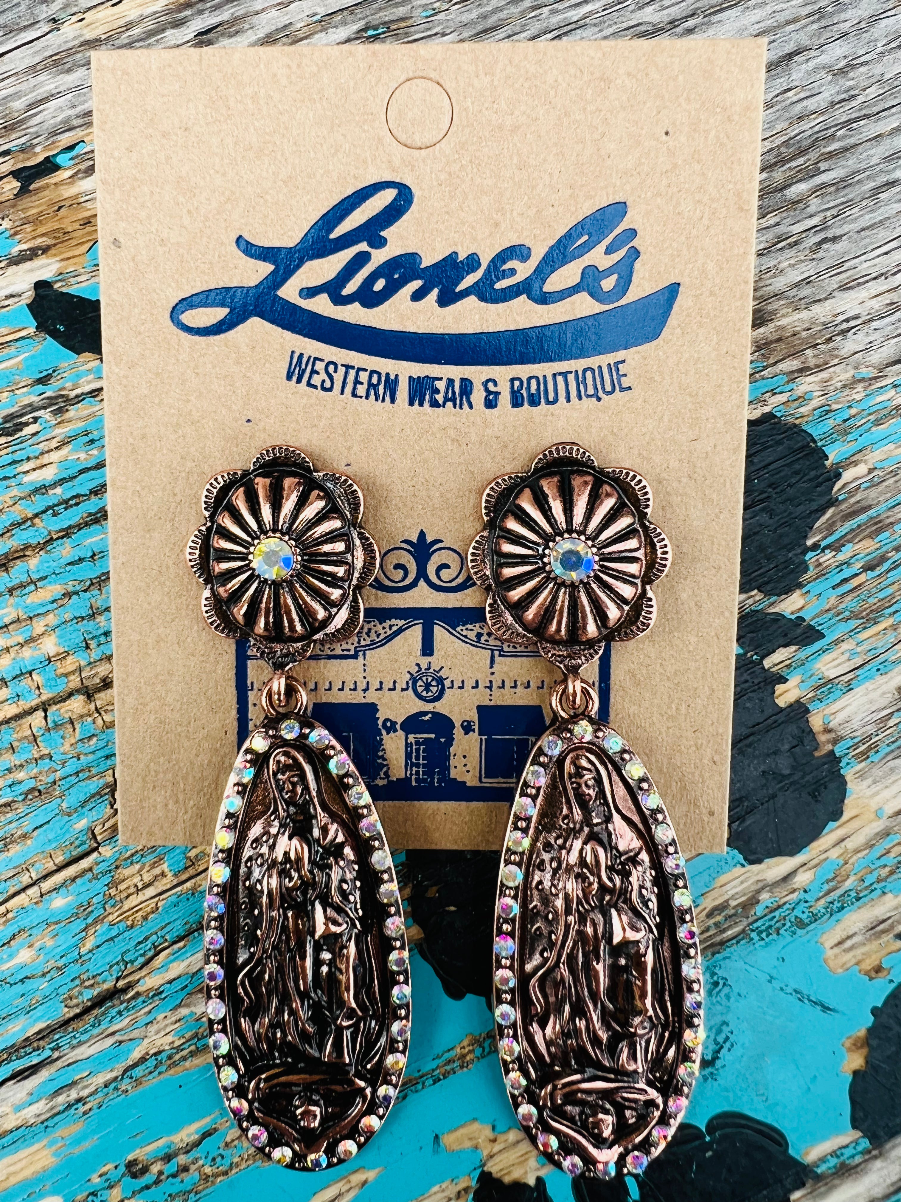 Virgen de Guadalupe Fashion Copper Earring/Long