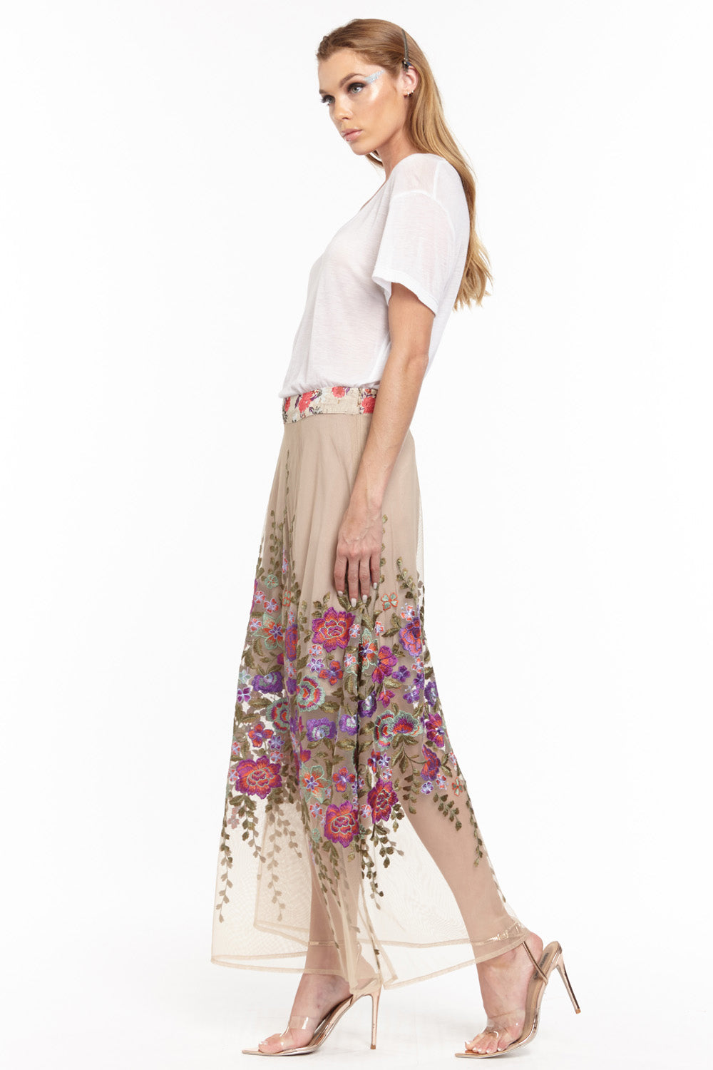 Eternally Beautiful Embroidered Maxi Skirt by Aratta