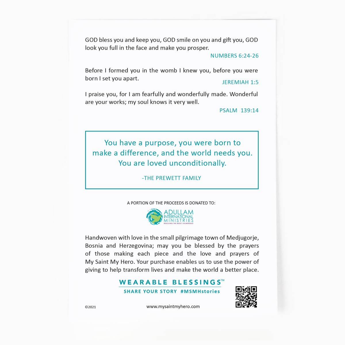 Family Virtues Wonderfully Made Purpose Bracelet - Gold Cross