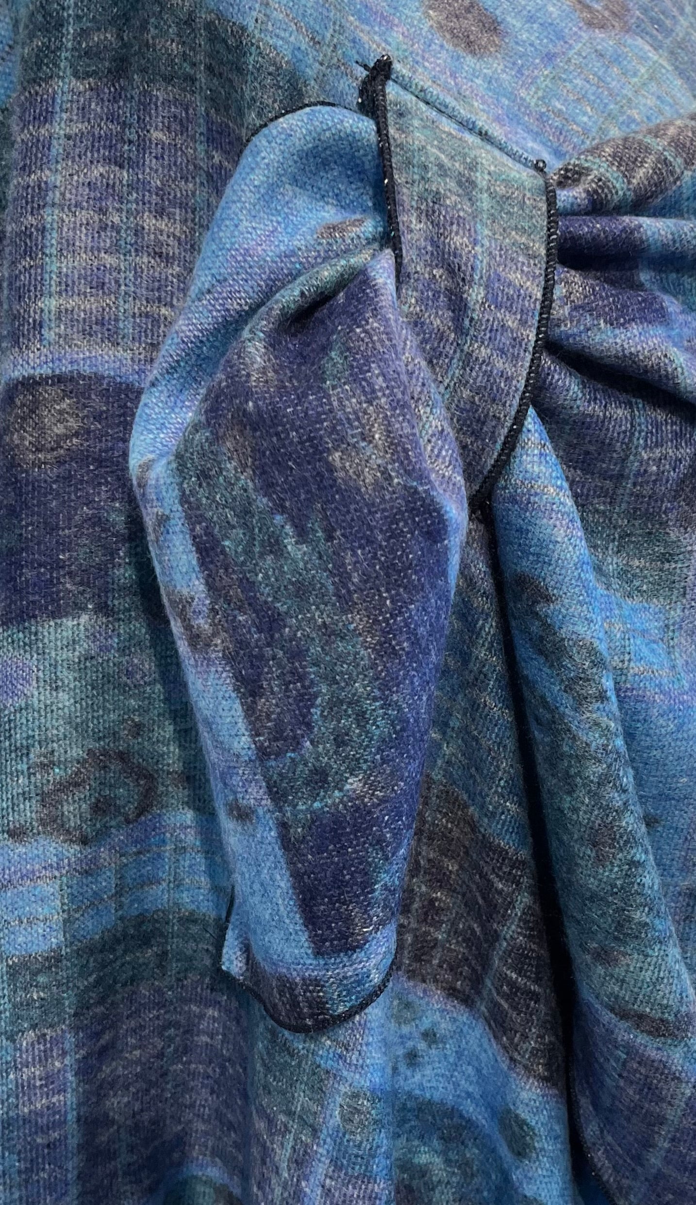 Shades of Blue Reversible Cashmere Shawl