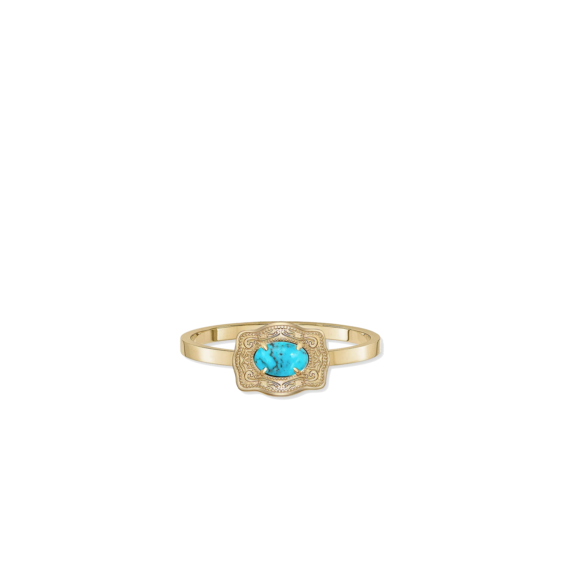 SpurWest Ultra Mini Belt Buckle Adjustable Ring (Oasis) - Gold