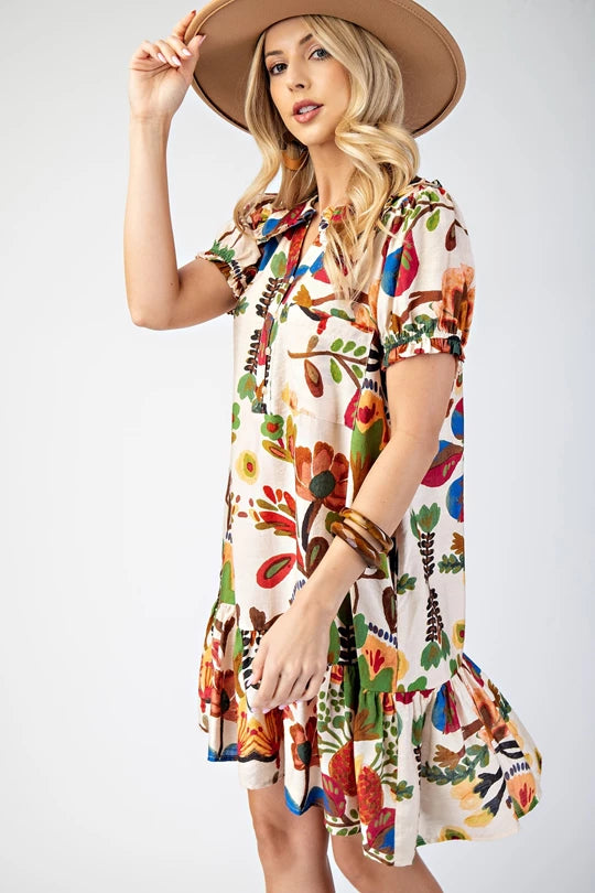 Wild Bloom Floral Swing Dress
