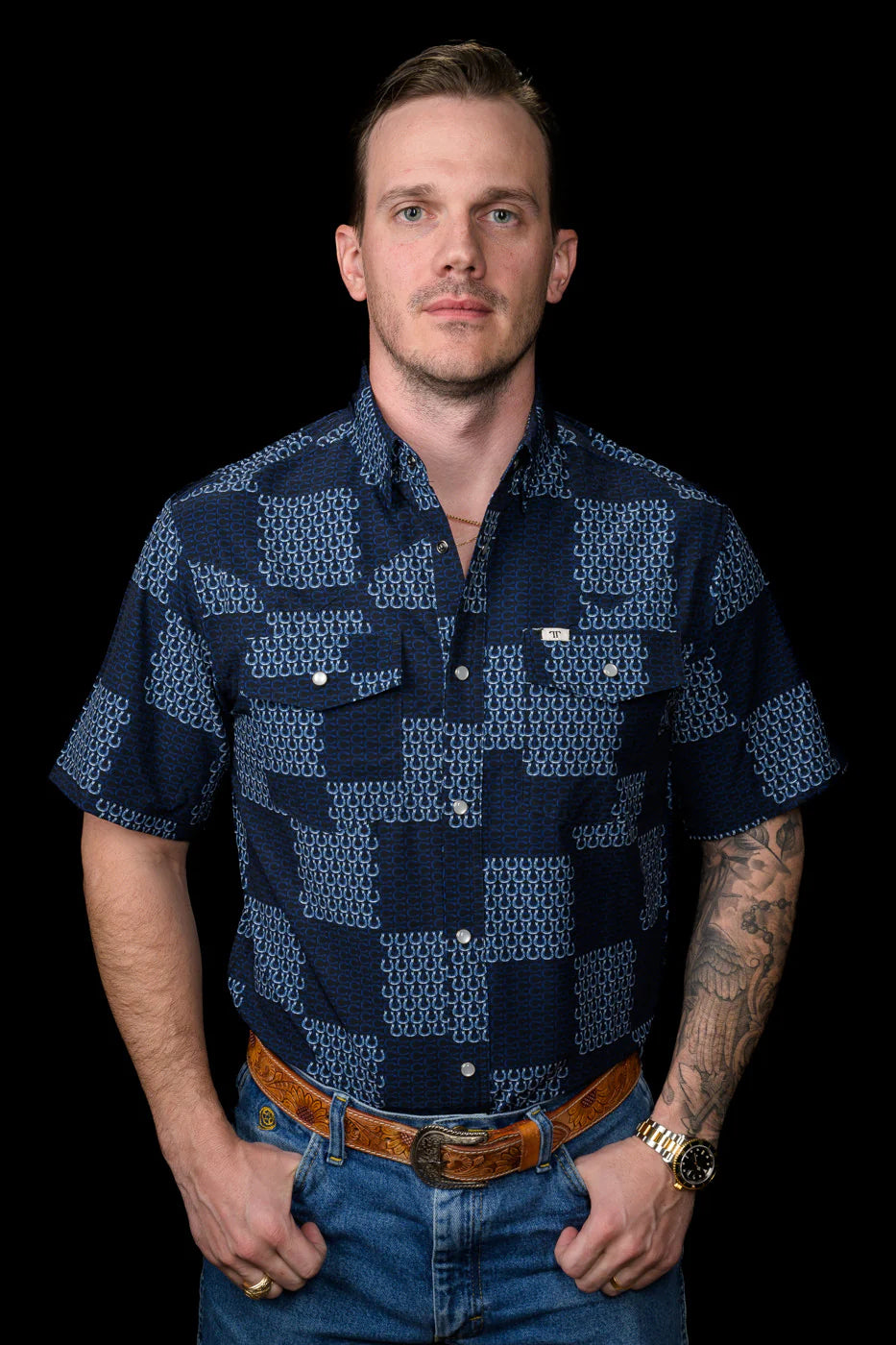 The Dallas in Blue Short Sleeve Snap by Ferrell