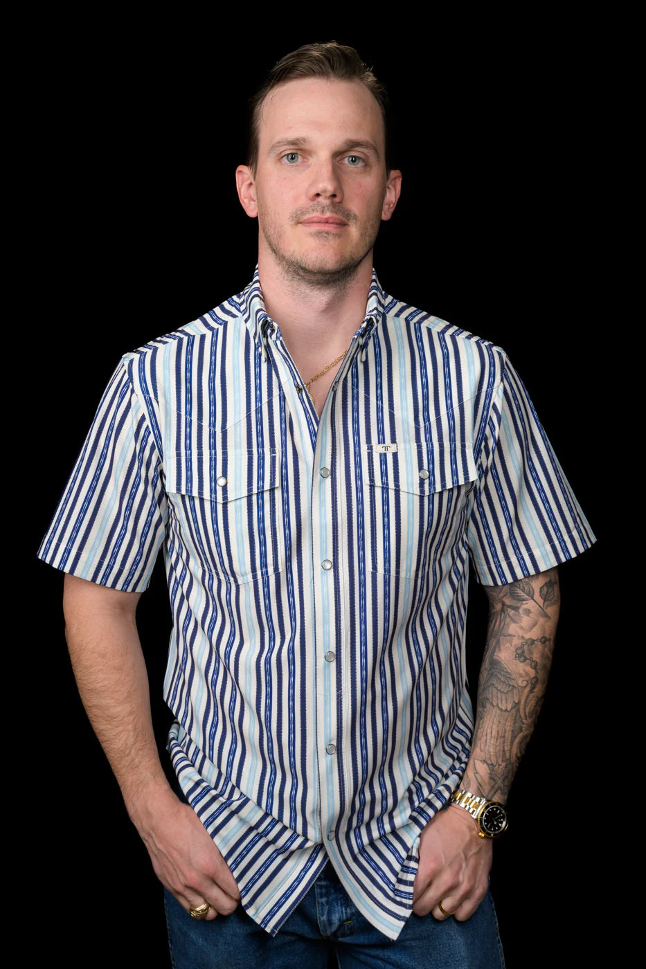The Wyatt Blue Short Sleeve Snap by Ferrell