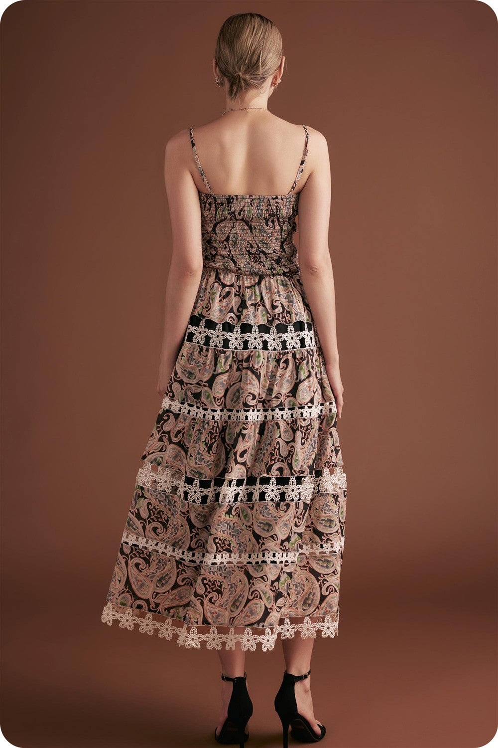 Posh Paisley Eyelet Midi Dress