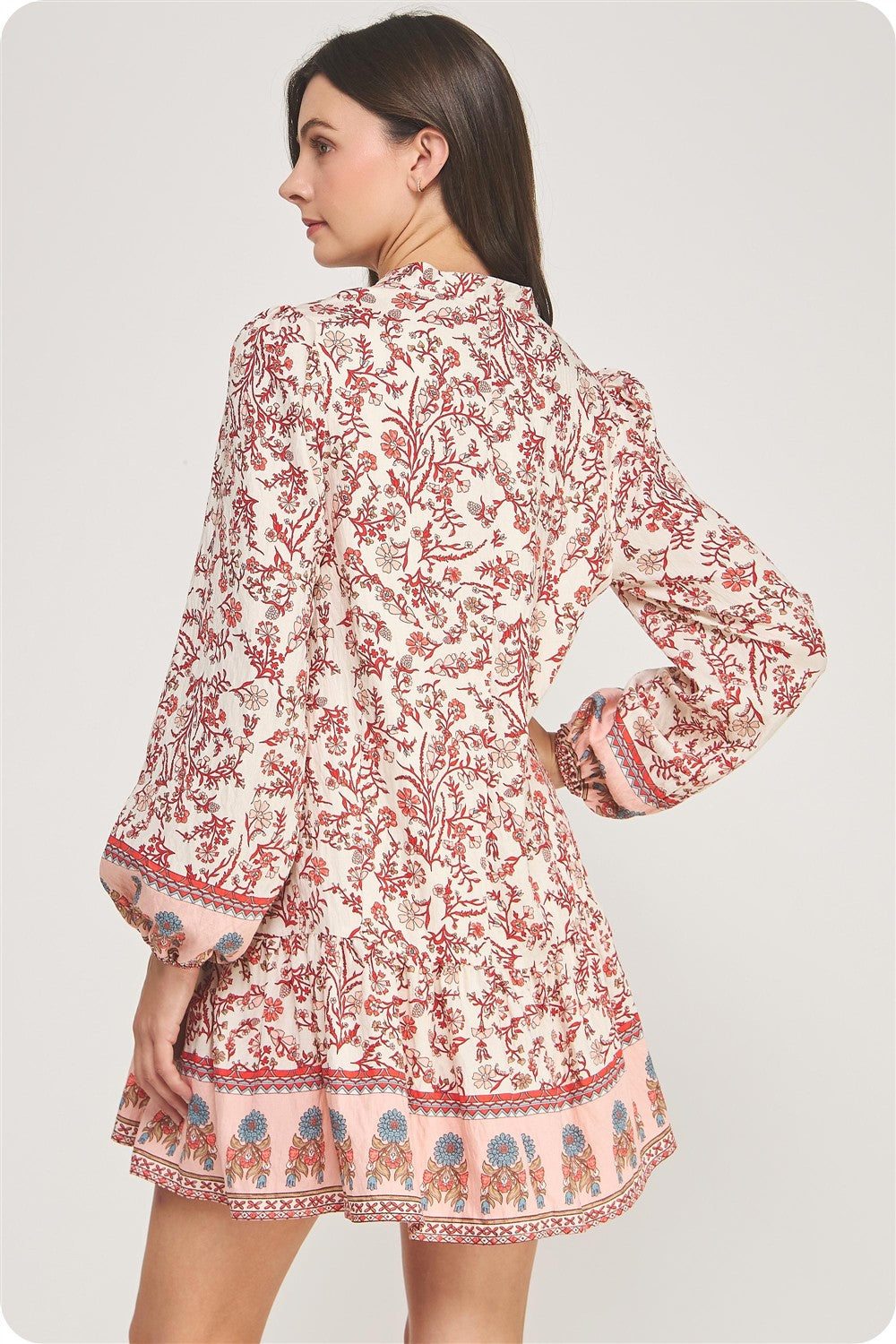 Scarlet Flame Mini Boho Dress
