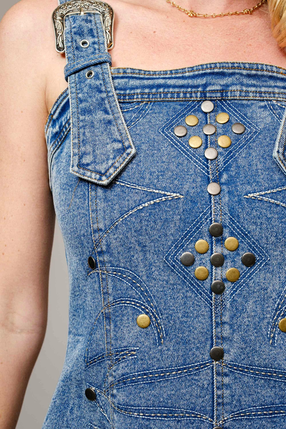 Cowgirl Chic Studded True Blue Denim Dress