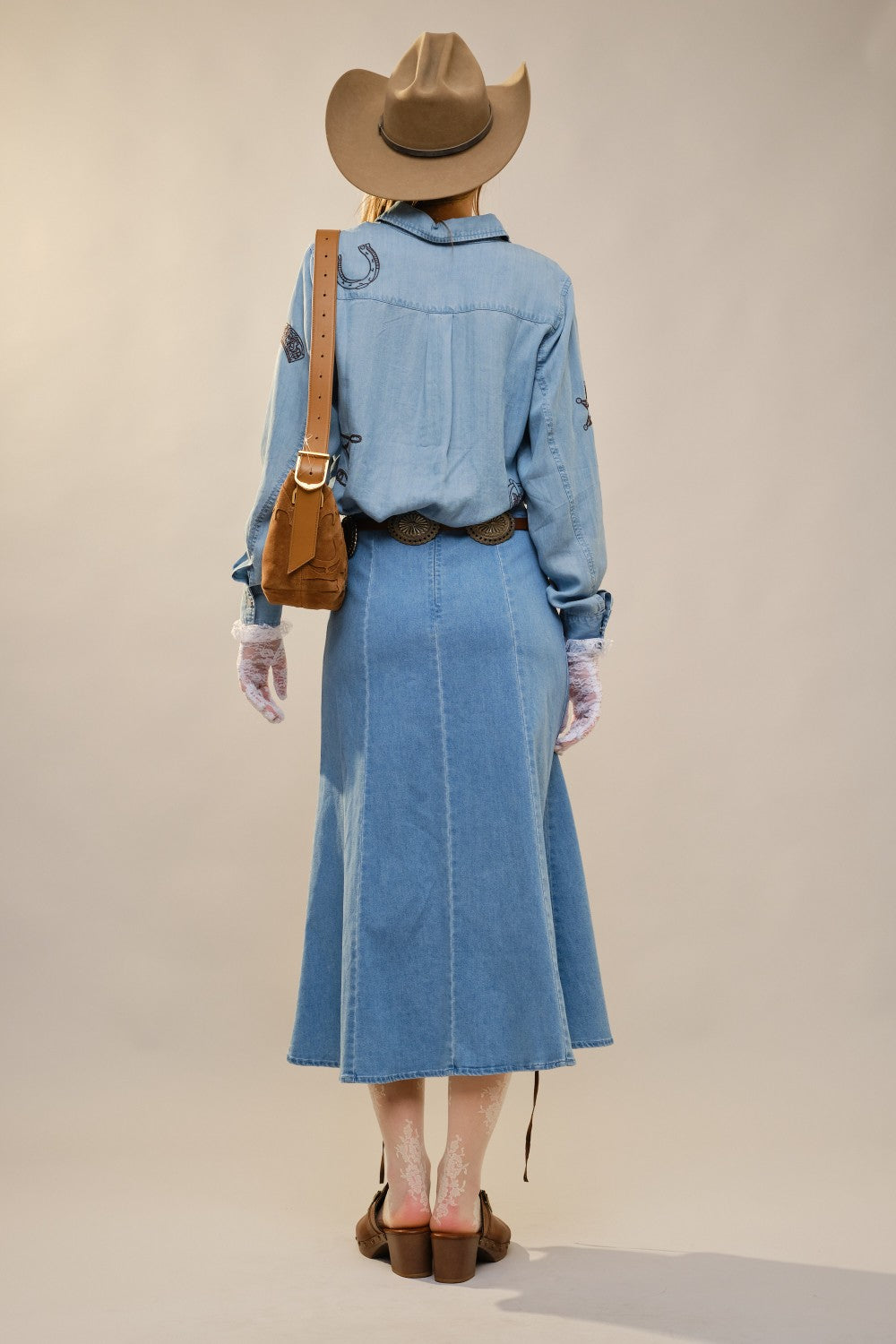 Wild West Embroidered Chambray Button Shirt