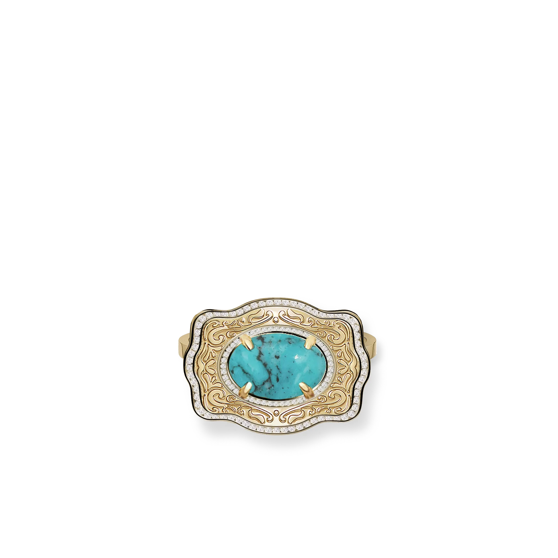 SpurWest Belt Buckle Ring (Oasis) - Gold