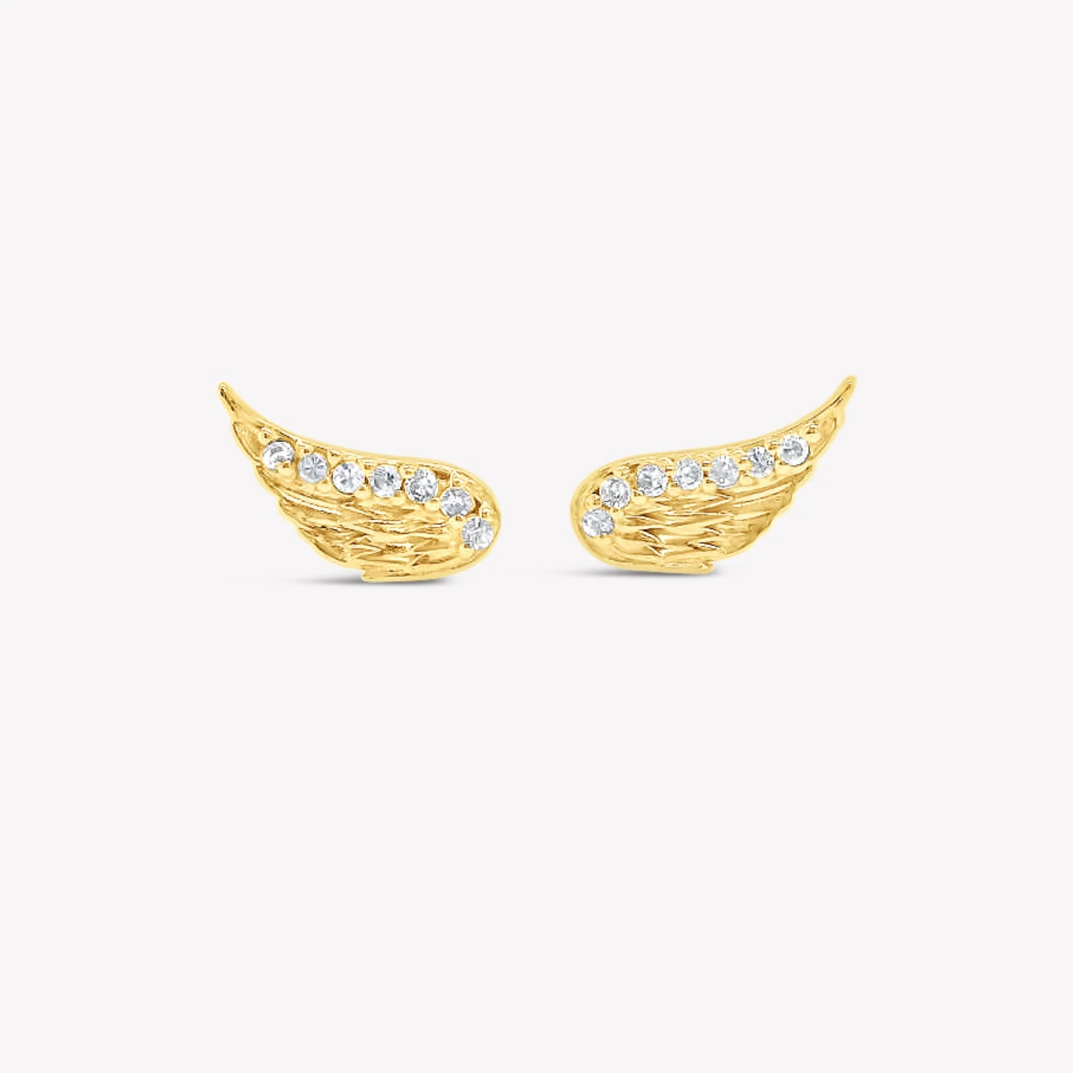 Divine Wings Sparkle Earrings-Gold