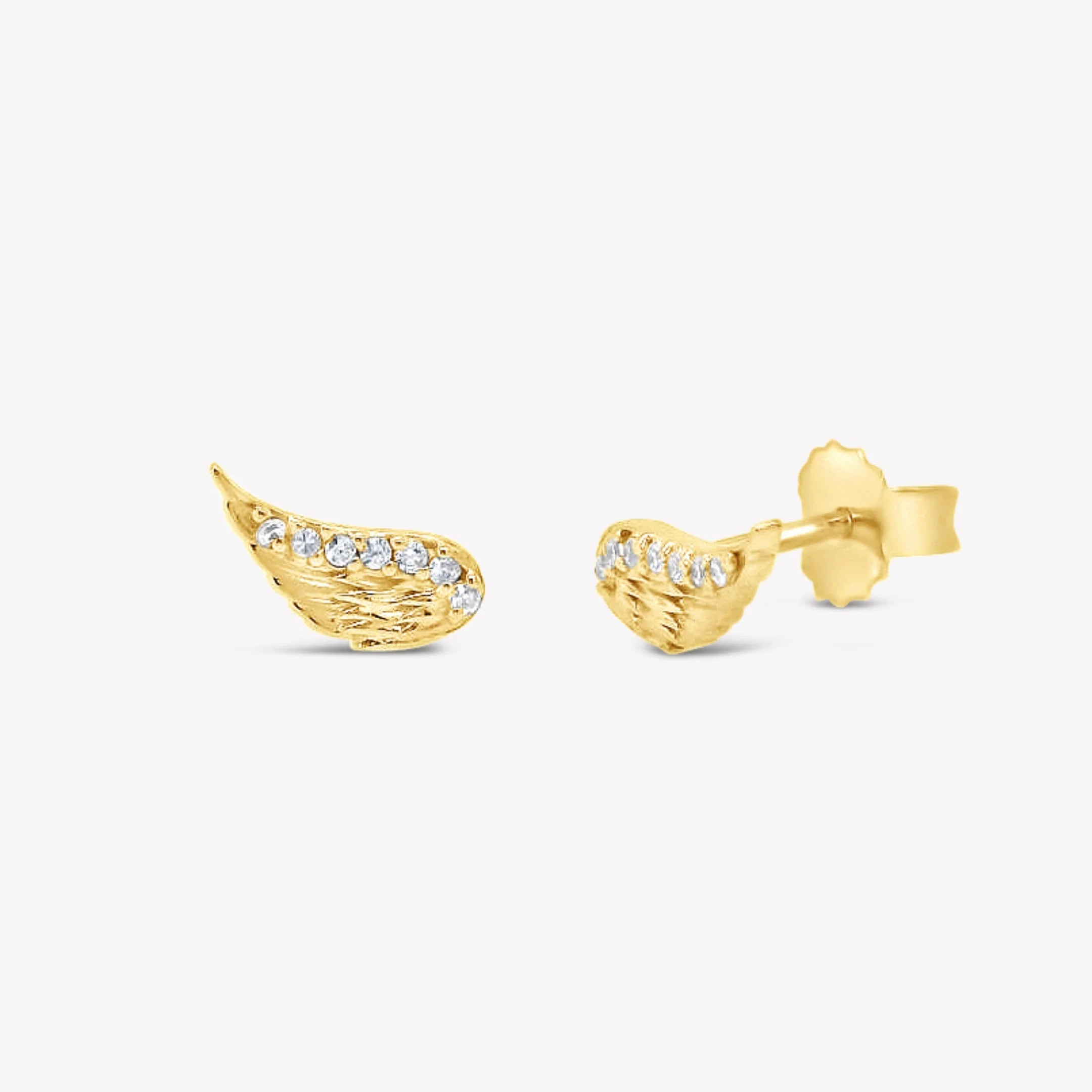 Divine Wings Sparkle Earrings-Gold