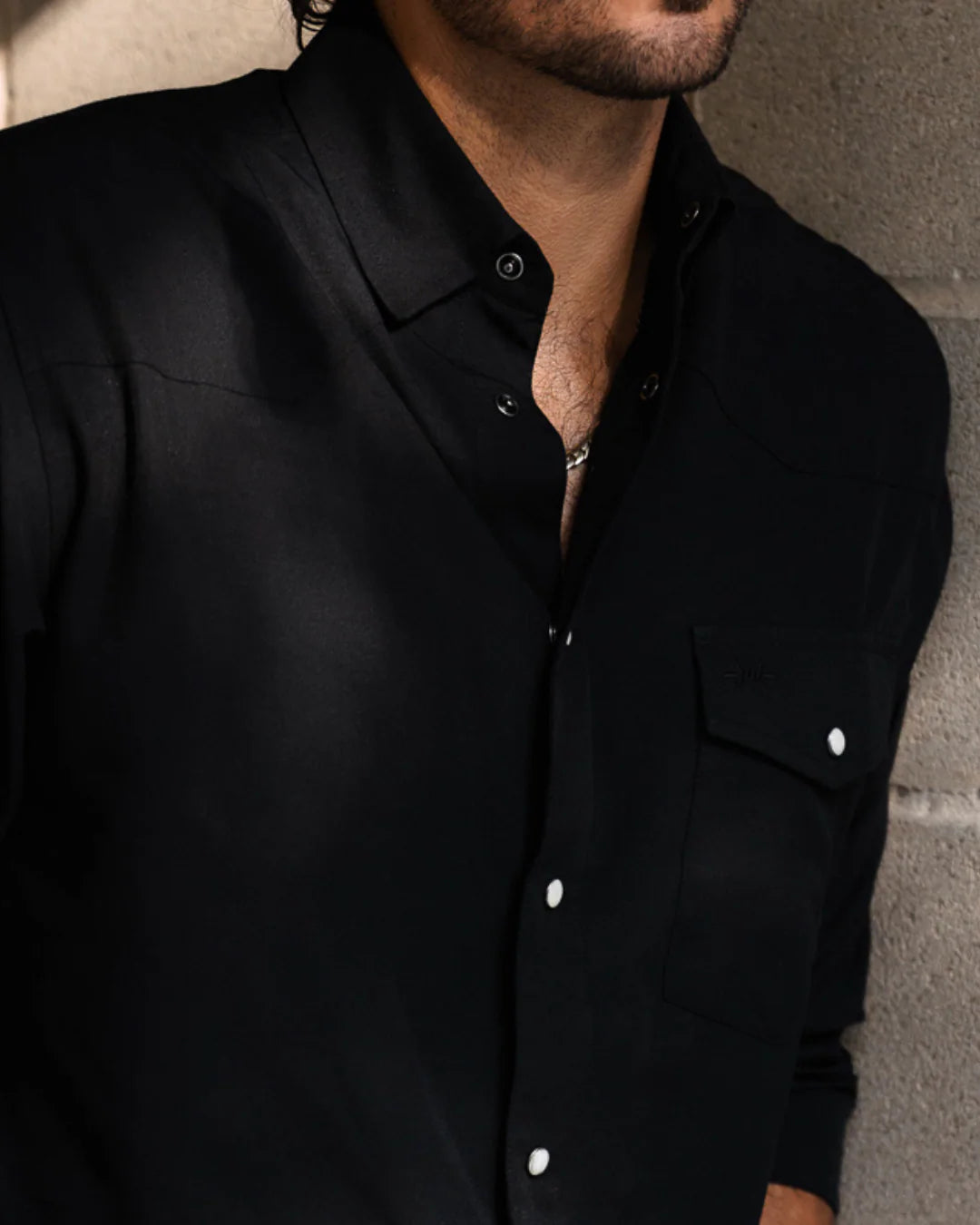 Long Sleeve Western Field Shirt- Cannon Black by Texas Standard