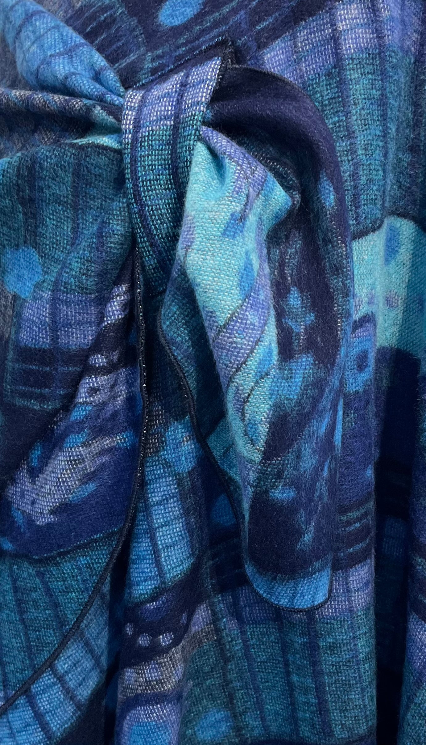 Shades of Blue Reversible Cashmere Shawl