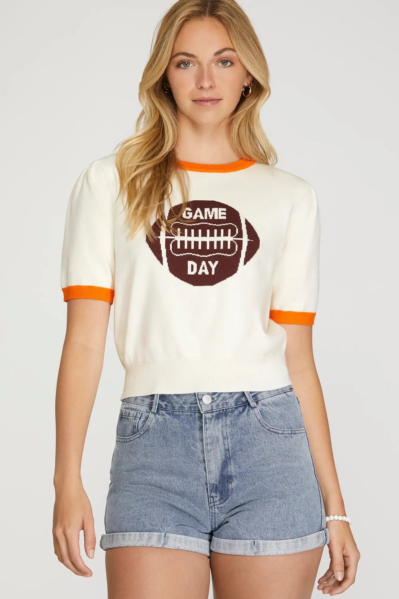 Varsity Game Day Knit- Orange