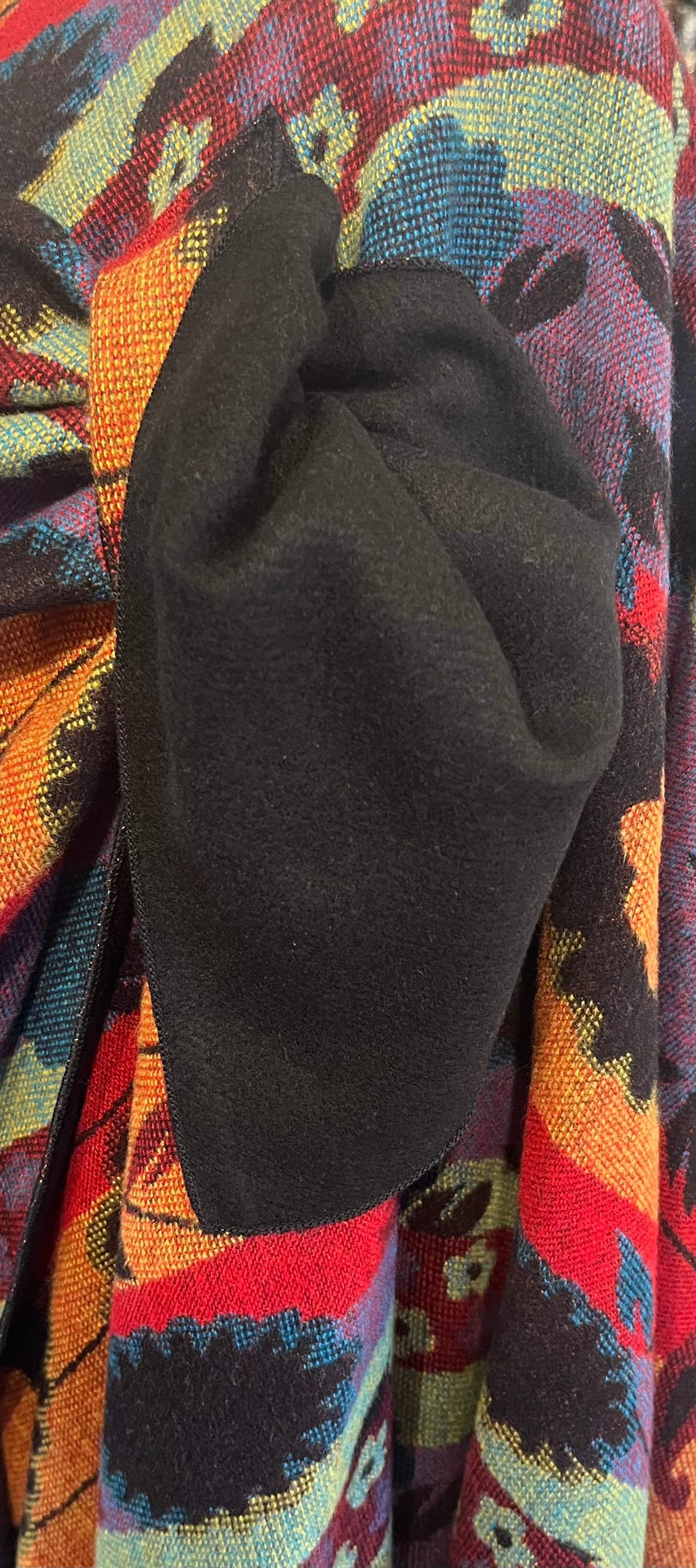 Multi Color Reverses to Black Cashmere Shawl