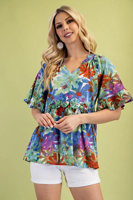Boho Bloom Rosette Top