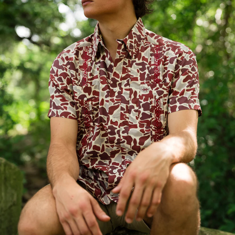 Guayabera Libre- MaroonCamo by Texas Standard
