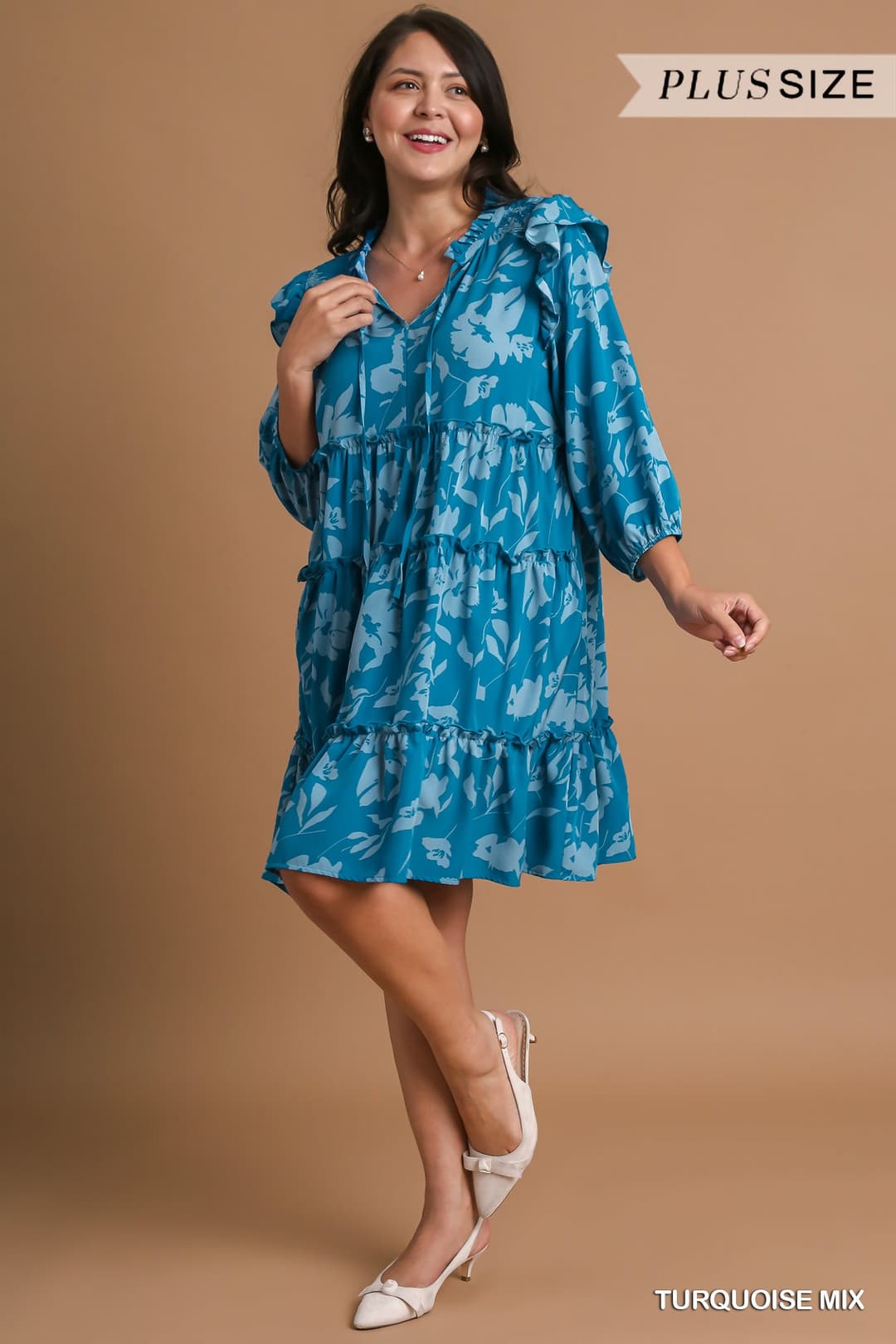 Shades of Turquoise Tiered Dress